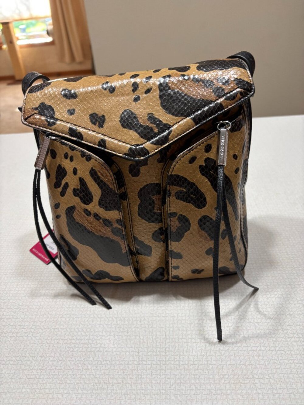 NWT Vince Camuto Snake Embossed Leopard Print Crossbody